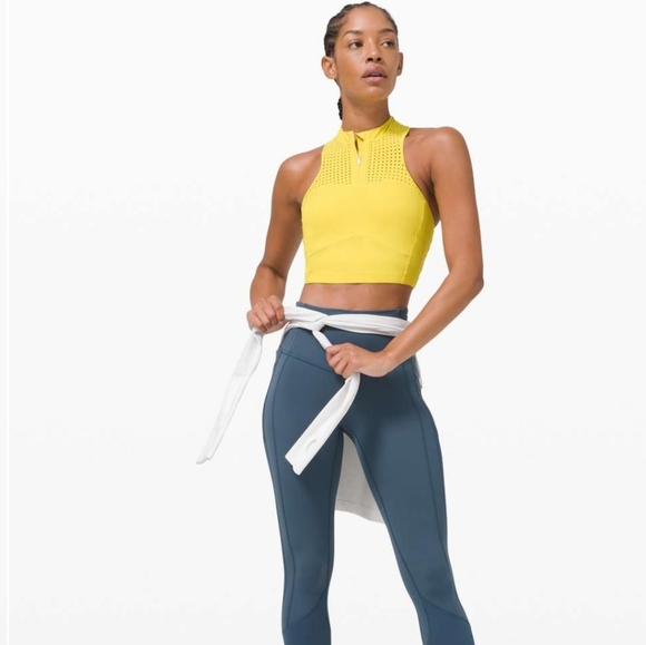 Lululemon Unleash Strength Sport Bra *Medium Support Yellow Serpentine Size 4 - Picture 1 of 16